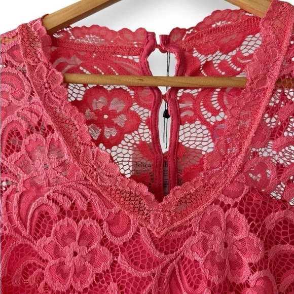 NWT Mama:Lucious Bright‎ Pink Stretch Lace Maternity Formal Dress - Size Medium - Picture 4 of 13